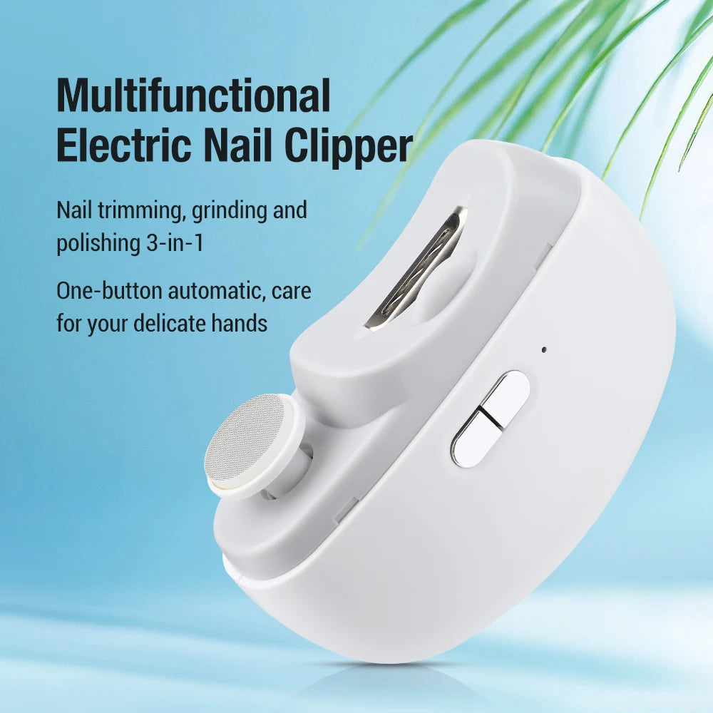 USB Electric Nail Clipper: 3-in-1 Manicure Tool