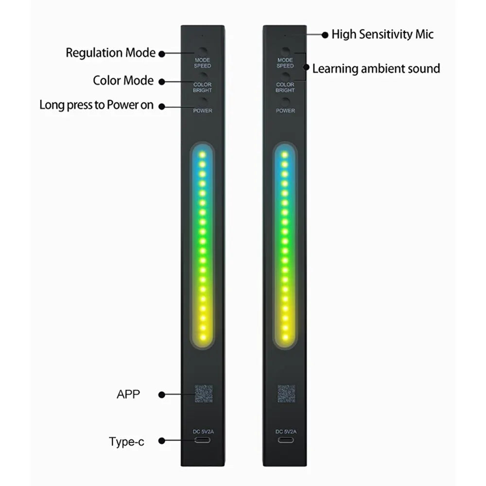 Smart RGB Pickup Lamp: APP & Sound Control
